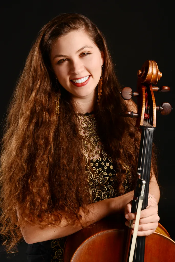 Cecilia Huerta-Lauf with her cello